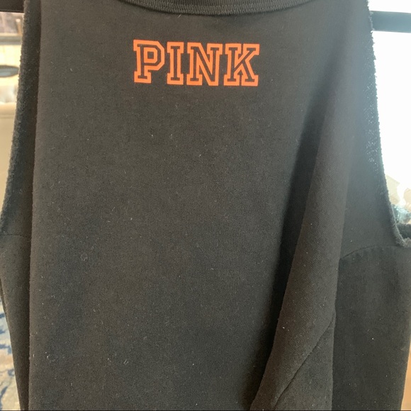 PINK University of Texas Longhorns Cold Shoulder Sweatshirt Black - Picture 6 of 9